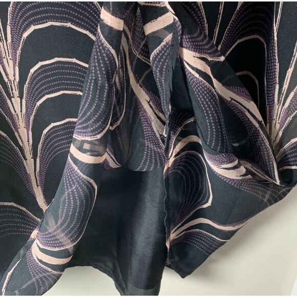 ANTHROPOLOGIE Tt Collection Dress Black Geometric Medium Shift Lined Y2K - Picture 7 of 8